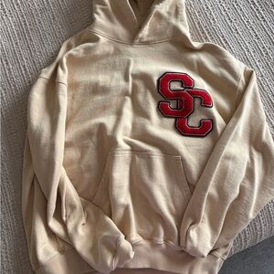 Beige/Yellow Hoodie with Red SC Logo